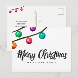 Aangepast kerstkerstversierversiering met Waterver Feestdagenkaart