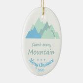 Aangepast kerstklimmen Elke bergbeklimming Keramisch Ornament (Rechts)
