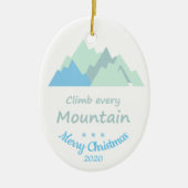 Aangepast kerstklimmen Elke bergbeklimming Keramisch Ornament (Voorkant)