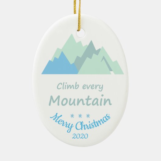 Aangepast kerstklimmen Elke bergbeklimming Keramisch Ornament (Achterkant)