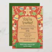 Aangepast kerstkoekje geïllustreerd kaart (Voorkant / Achterkant)