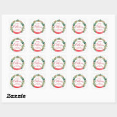 Aangepast, Kerstkrans, Script, Festive Vierkante Sticker (Vel)