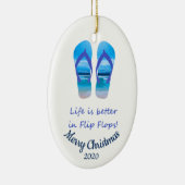 Aangepast kerstleven beter in Teenslipper Keramisch Ornament (Rechts)