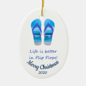 Aangepast kerstleven beter in Teenslipper Keramisch Ornament (Voorkant)