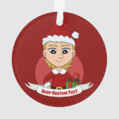 Aangepast kerstmeisje cartoon versiering ornament (achterkant)