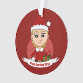 Aangepast kerstmeisje cartoon versiering ornament (voorkant)