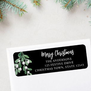 Aangepast kerstmis-mistletoe-retouradres etiket