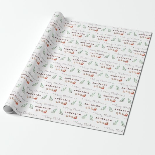 Aangepast kerstpapier cadeaupapier (Uitgerold)
