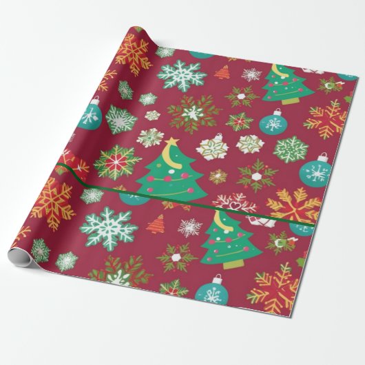 Aangepast kerstpapier cadeaupapier (Uitgerold)