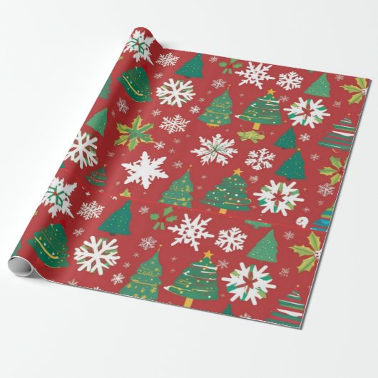 Aangepast kerstpapier cadeaupapier (Uitgerold)