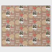 Aangepast kerstpapier met één foto cadeaupapier (Vlak)