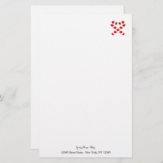 Aangepast kerstpapier met kandycanet briefpapier (Voorkant / Achterkant)