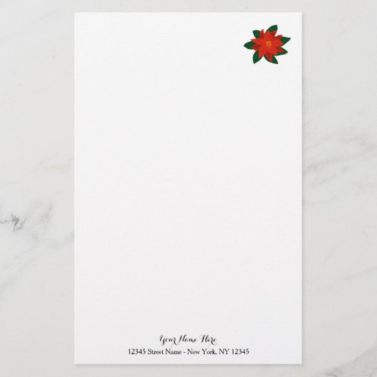 Aangepast kerstpapier met poinsettia briefpapier (Voorkant)