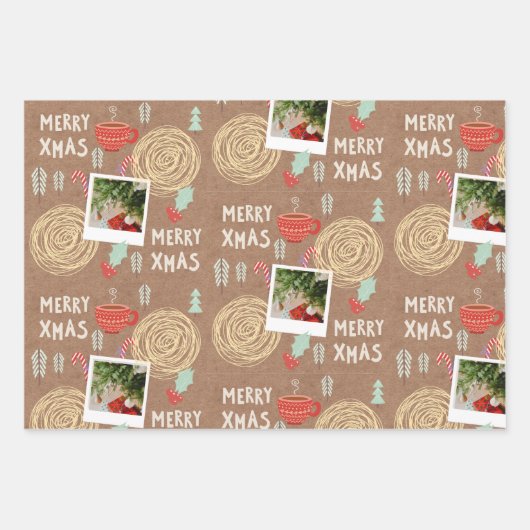 Aangepast kerstpapier voor het oppakken van papier inpakpapier vel (Voorkant 3)