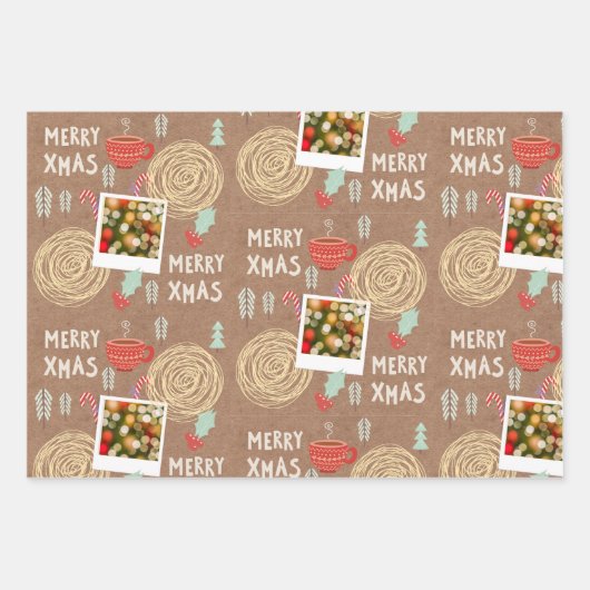 Aangepast kerstpapier voor het oppakken van papier inpakpapier vel (Voorkant 2)