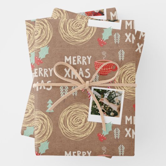 Aangepast kerstpapier voor het oppakken van papier inpakpapier vel (In situ)