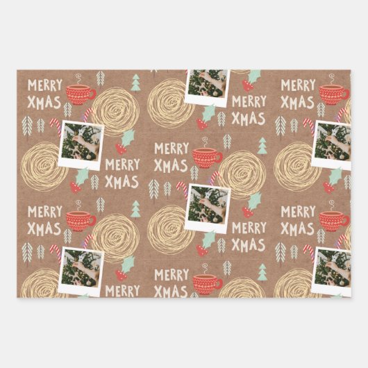 Aangepast kerstpapier voor het oppakken van papier inpakpapier vel (Voorkant)