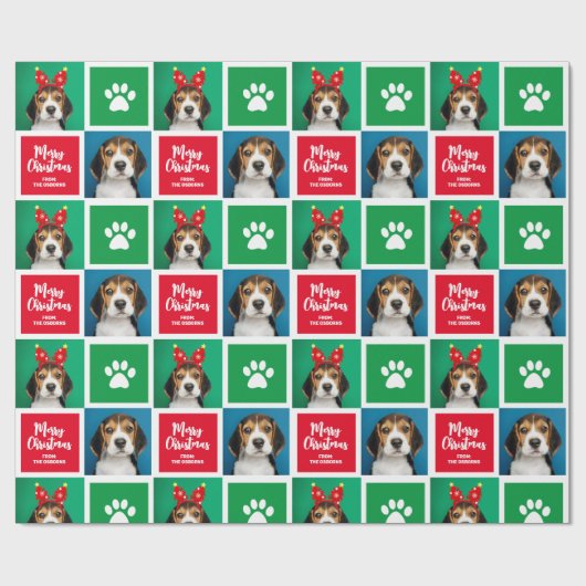 Aangepast kerstpapier voor honden cadeaupapier (Vlak)