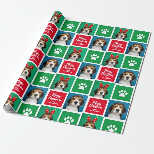 Aangepast kerstpapier voor honden cadeaupapier (Uitgerold)