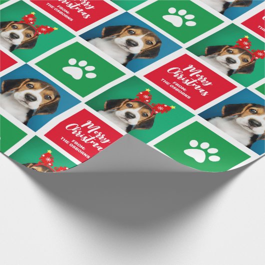 Aangepast kerstpapier voor honden cadeaupapier (Hoek)