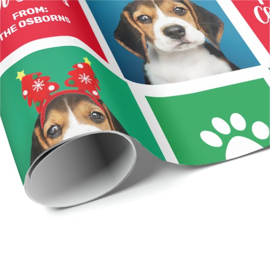 Aangepast kerstpapier voor honden cadeaupapier (Rol Hoek)