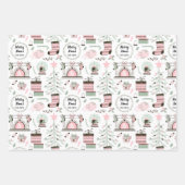 Aangepast kerstpatroon voor tekst inpakpapier vel (Voorkant)