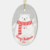 Aangepast kerstpootdier Beer Cute Animal Keramisch Ornament (Links)