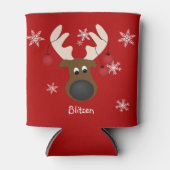 Aangepast kerstrenrenrengeld voor Blitzen Blikjeskoeler (Voorkant)