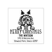 Aangepast Kerstretouradres voor honden Rubberstempel (Afrduk)