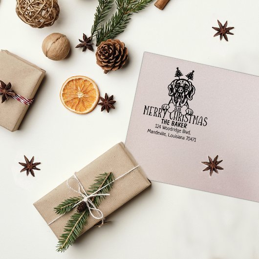 Aangepast Kerstretouradres voor honden Rubberstempel