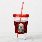 Aangepast kerstrood en zwart, foto 2 Lijst Acryl Drinkbeker (Achterkant)