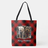 Aangepast kerstrood en zwart, foto 2 Lijst Tote Bag (Voorkant)