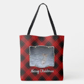 Aangepast kerstrood en zwart, foto 2 Lijst Tote Bag (Achterkant)