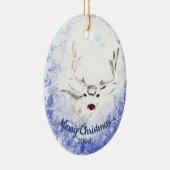 Aangepast kerstrood met snuitrennen keramisch ornament (Rechts)