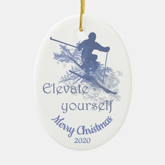 Aangepast kerstselectieteken, Inspirerend Keramisch Ornament (Voorkant)