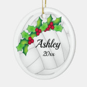 Aangepast kerstsierwit Volleyball Keramisch Ornament (Links)