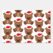 Aangepast kerstSnoep en overeenkomende Teddy Bear Inpakpapier Vel (Voorkant 3)