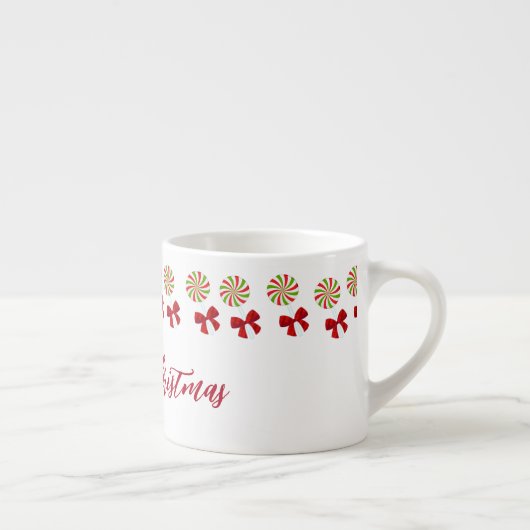Aangepast kerstsnoepriet espresso kop (Rechts)