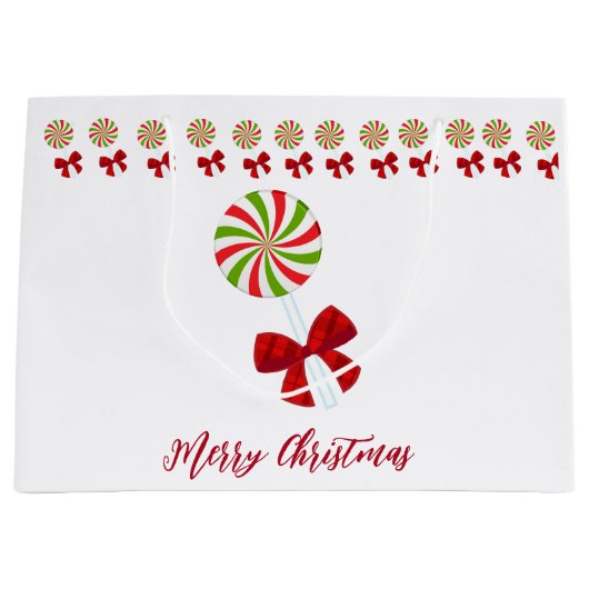 Aangepast kerstsnoepriet groot cadeauzakje (Voorkant)