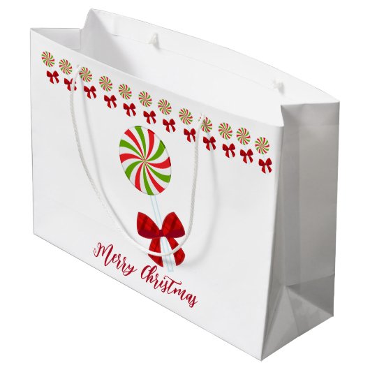 Aangepast kerstsnoepriet groot cadeauzakje (Achterkant Gekanteld)