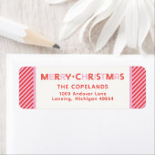 Aangepast kerstsnoepriet voor fijne kerst etiket (Insitu)