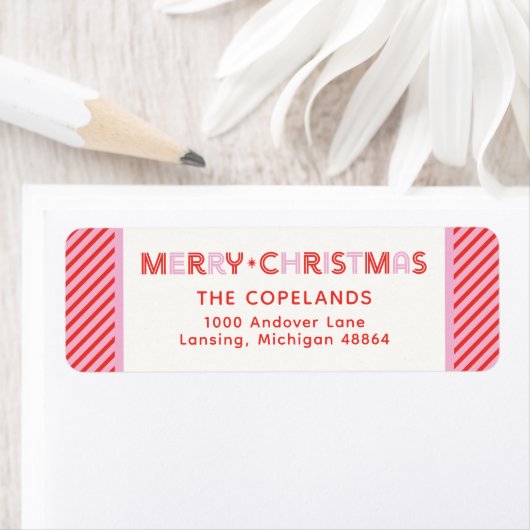 Aangepast kerstsnoepriet voor fijne kerst etiket (Insitu)