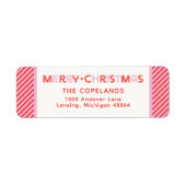 Aangepast kerstsnoepriet voor fijne kerst etiket (Voorkant)