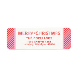 Aangepast kerstsnoepriet voor fijne kerst etiket