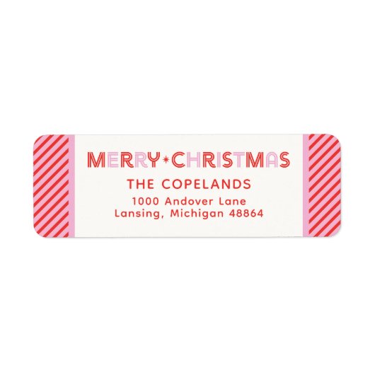 Aangepast kerstsnoepriet voor fijne kerst etiket (Voorkant)