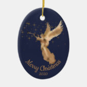 Aangepast kersttasje met Starry Sky Keramisch Ornament (Voorkant)