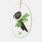 Aangepast kersttasschilderversiering keramisch ornament (Links)