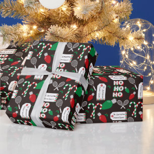 Aangepast kersttennis- en lichtpapier cadeaupapier