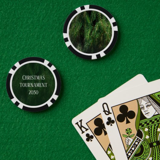 Aangepast kersttoernooi of -feest poker chips (Pokertafel (Dubbel))