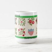 Aangepast Kerstvakantie Vintage Quilt Patroon  Koffiemok (Center)